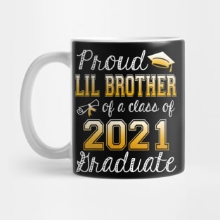 Funny Proud Lil Brother Class Of 2021 Graduation Senior Gift Mug